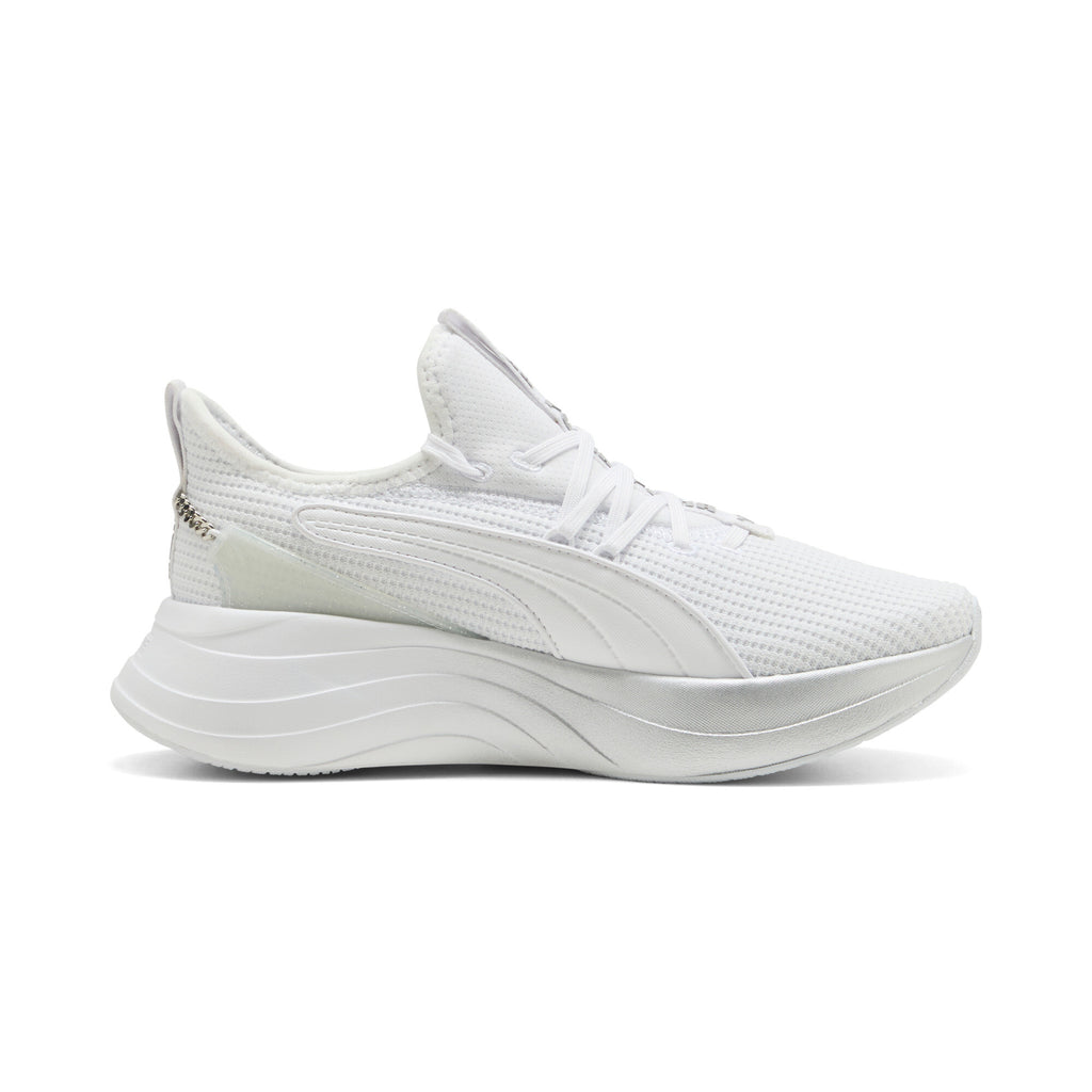 PUMA SOFTRIDE Sabrina Polished Chrome Sneakers-White