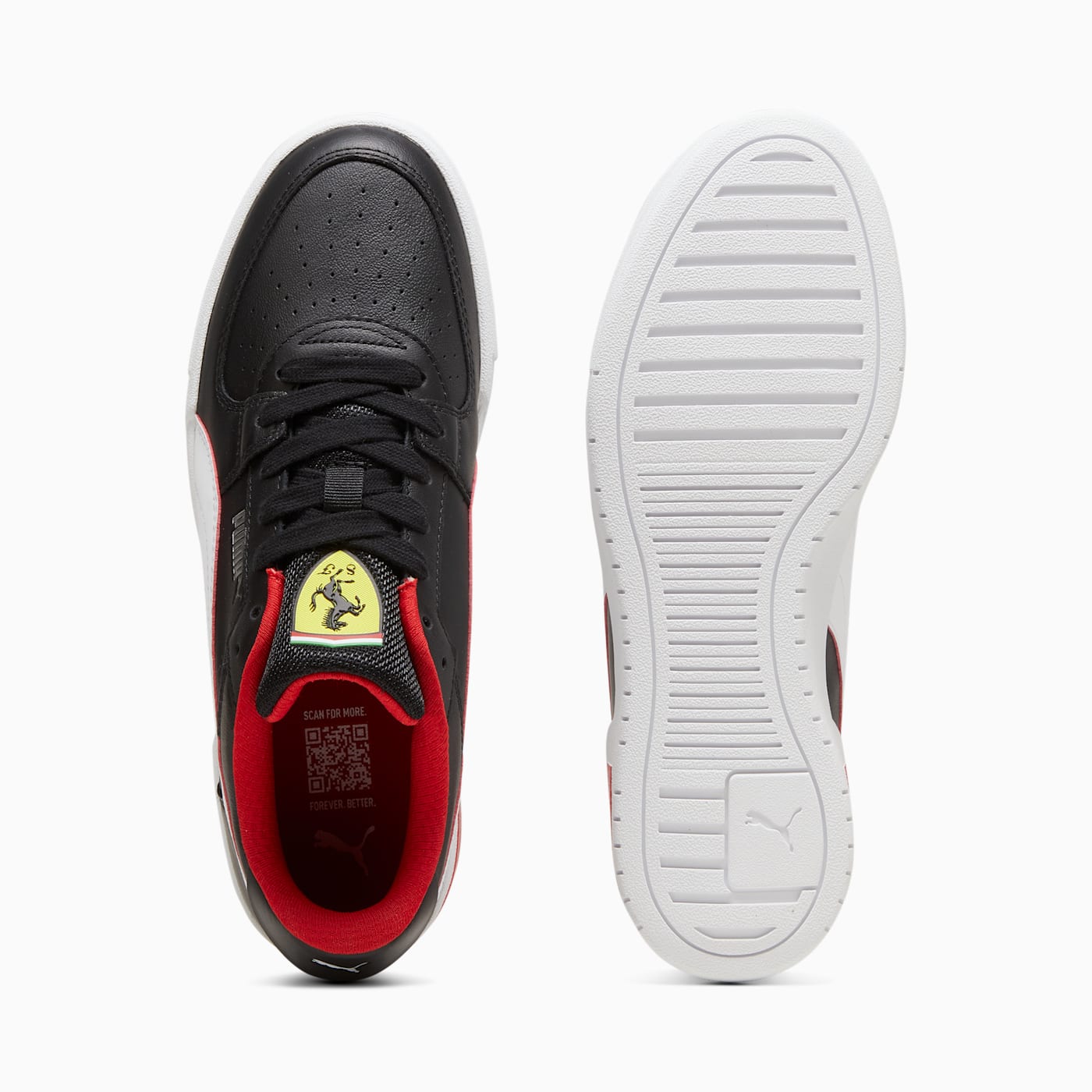 Ferrari CA Pro Black- White - Top View and Outsole
