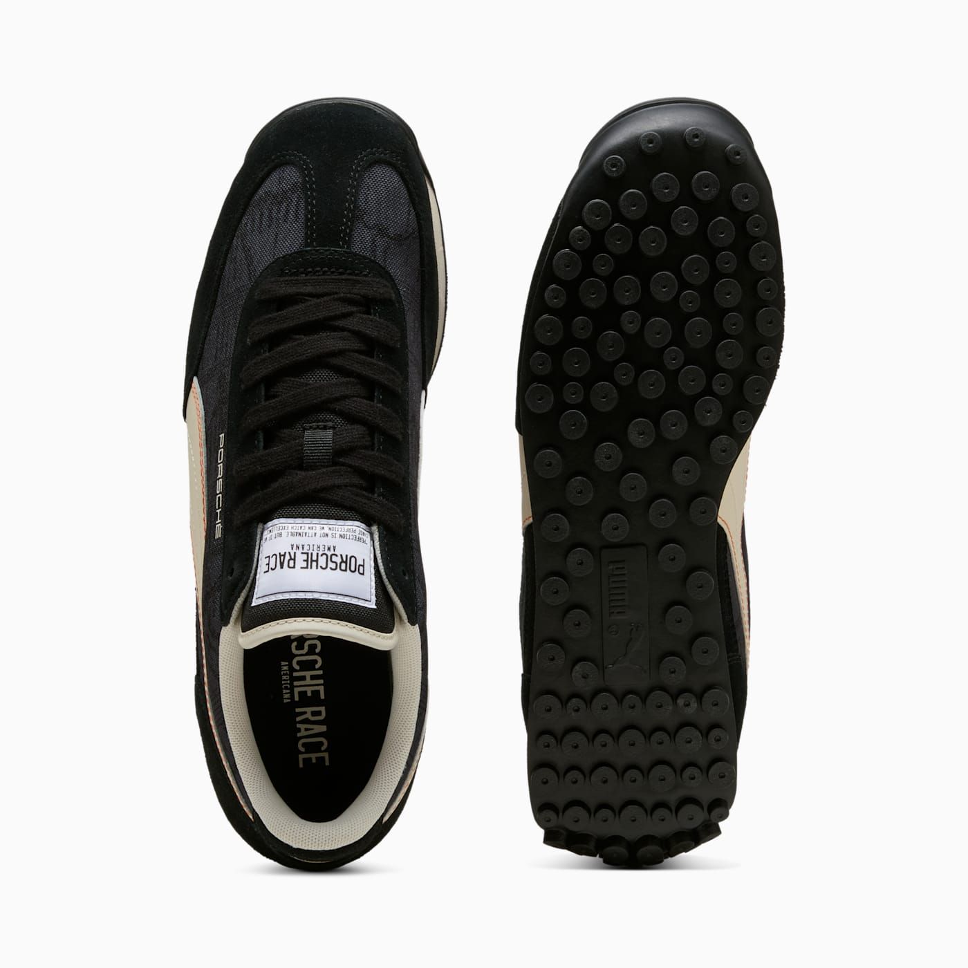 PL Easy Rider Men's Shoes - PUMA Black-Alpine Snow - Top View and Outsole