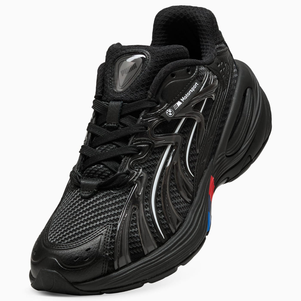 BMW MMS Inverse Men's Shoes - PUMA Black-PUMA White - Angled Studio / Lifestyle Shot