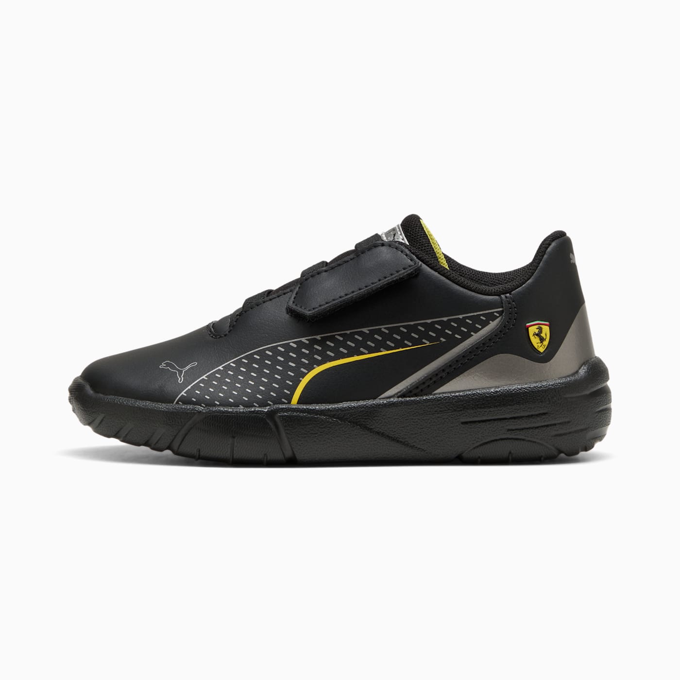 Ferrari Drift Cat 11 AC+ Kids' Shoes - PUMA Black-Sp - Side Profile - Lateral
