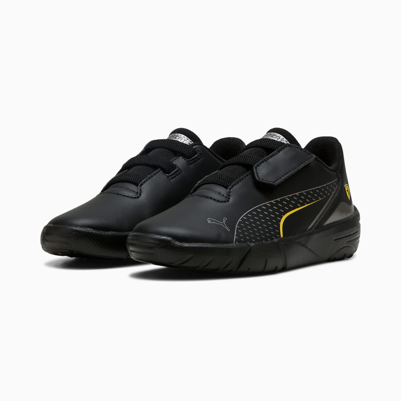 Ferrari Drift Cat 11 AC+ Kids' Shoes - PUMA Black-Sp - Clean Studio Shot