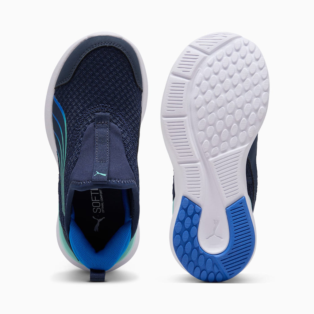 Kruz Profoam SLIPTECH Kids' Shoes - Club Navy-Hyper - Top View and Outsole