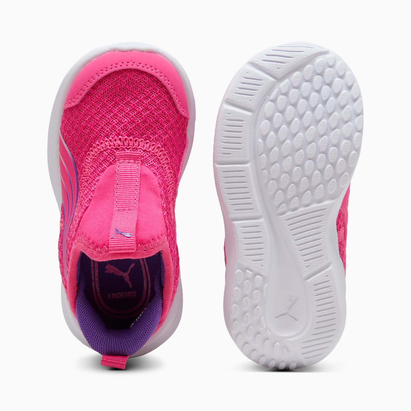 Kruz SLIPTECH Inf PUMA Pink-Lilac Frost- - Top View and Outsole