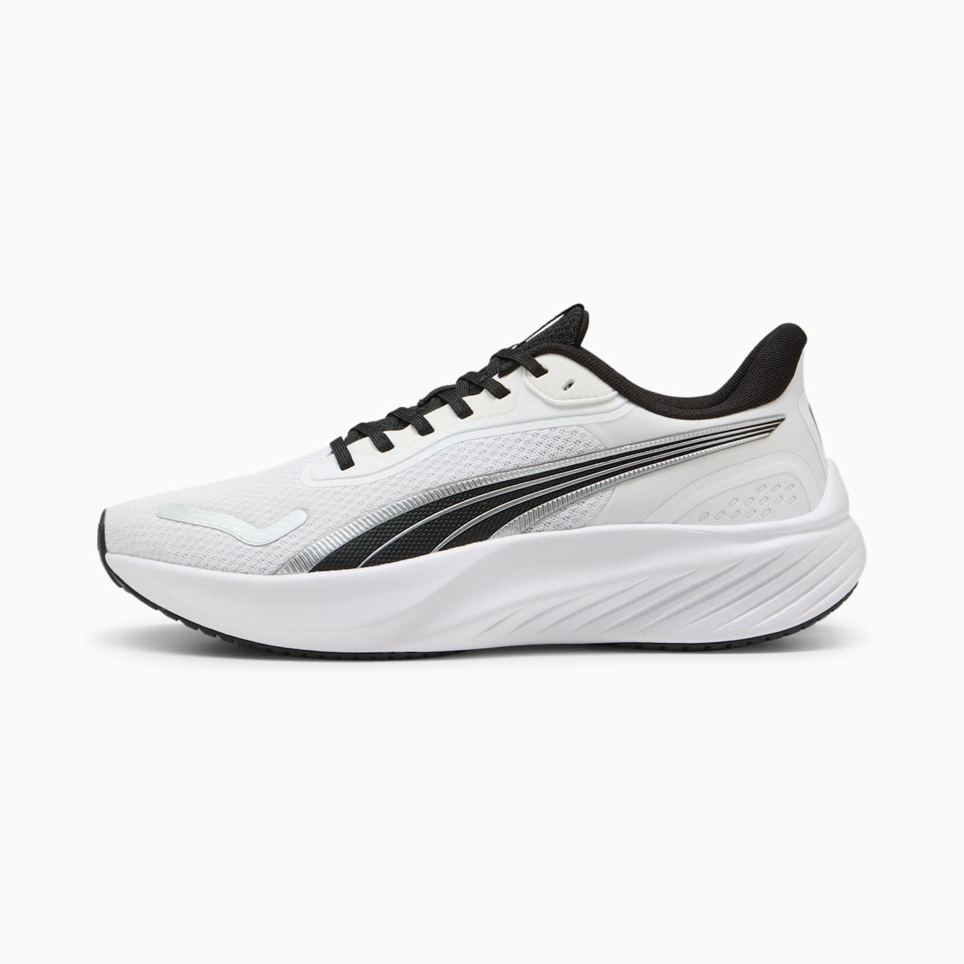 Pounce Lite Men's Shoes - PUMA White-PUMA Black - Side Profile - Lateral