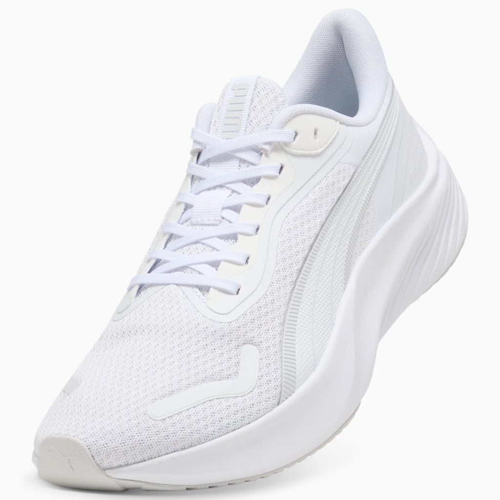 Pounce Lite Men's Shoes - PUMA White - Angled Studio / Lifestyle Shot