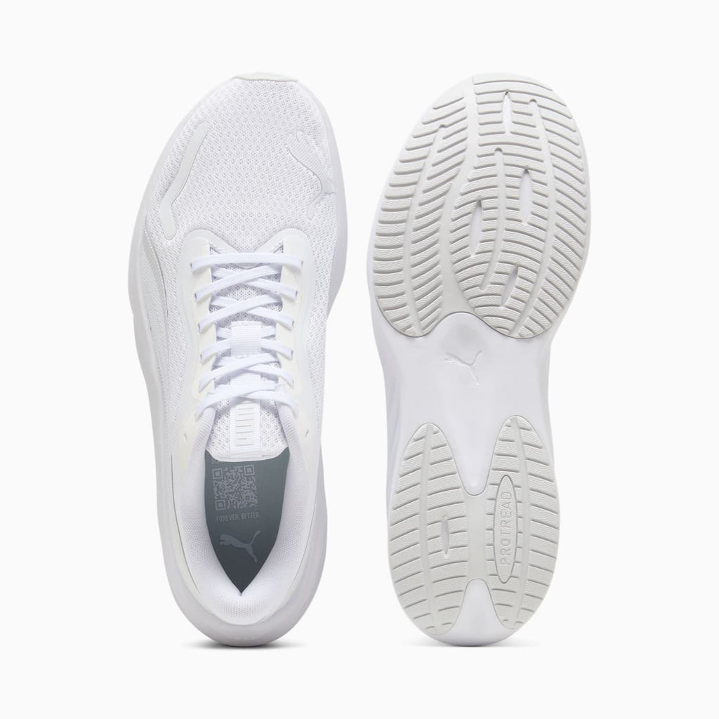 Pounce Lite Men's Shoes - PUMA White - Top View and Outsole