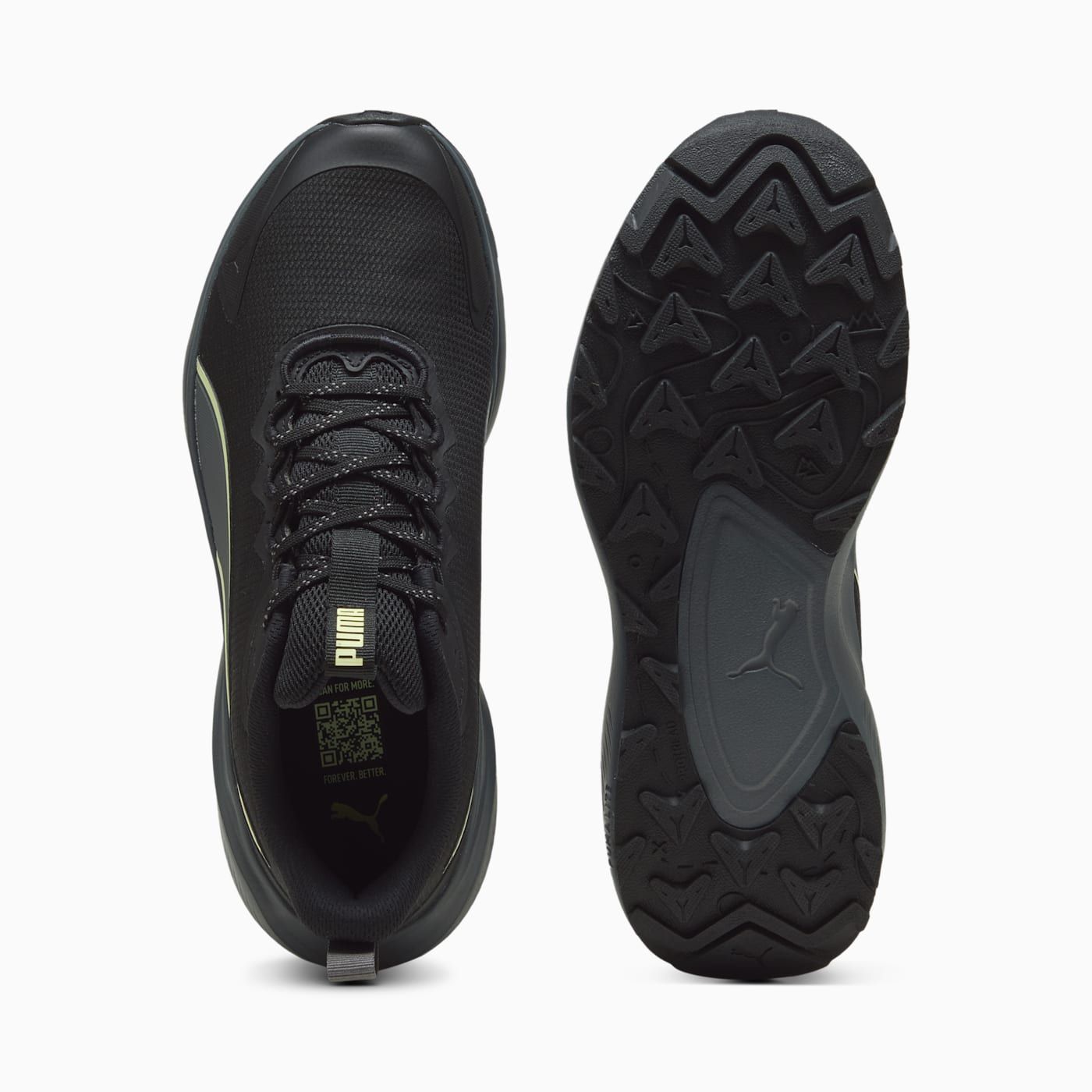 Skyrocket Lite Trail Men's Shoes - PUMA Black-Cool Dar - Top View and Outsole