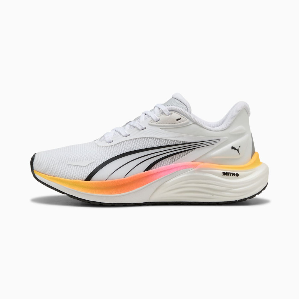 Electrify NITRO 4 Wn Women's Shoes - PUMA White-Sun Stre - Side Profile - Lateral