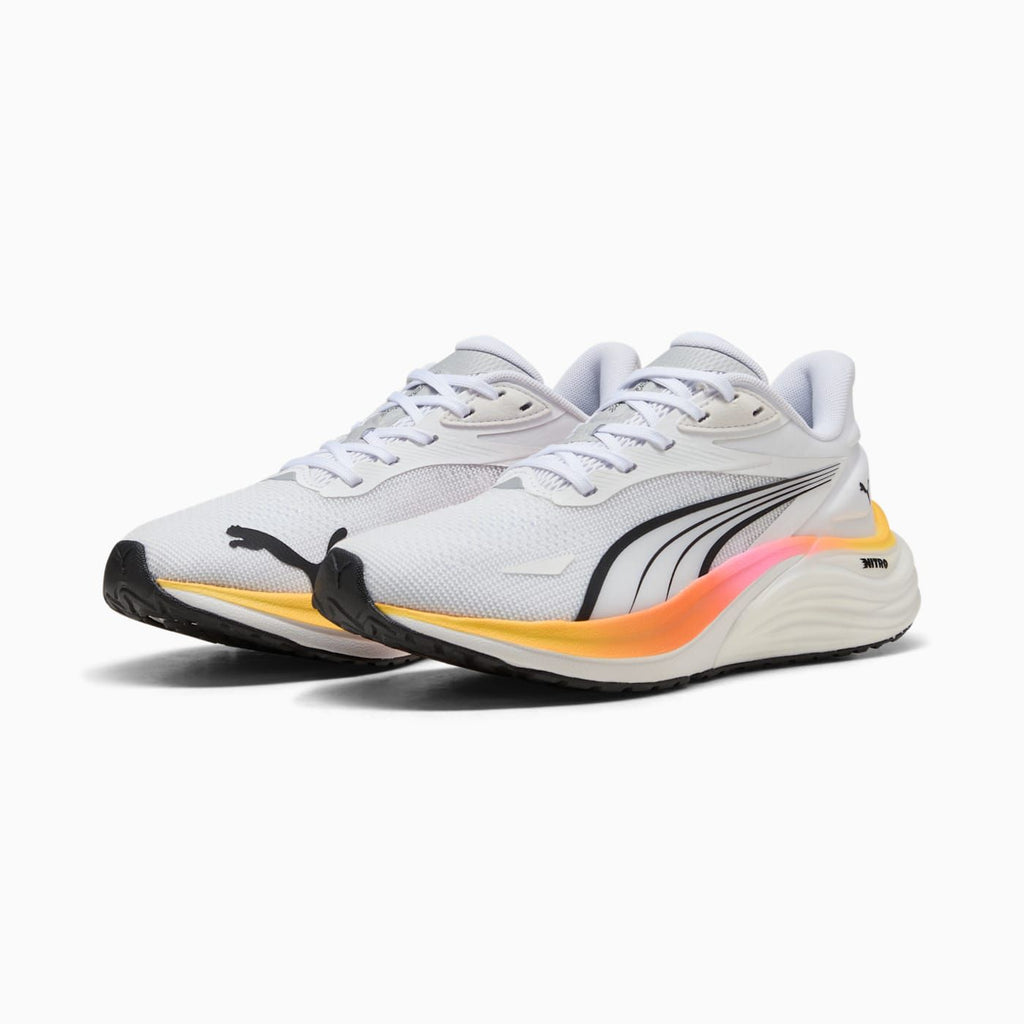 Electrify NITRO 4 Wn Women's Shoes - PUMA White-Sun Stre - Clean Studio Shot