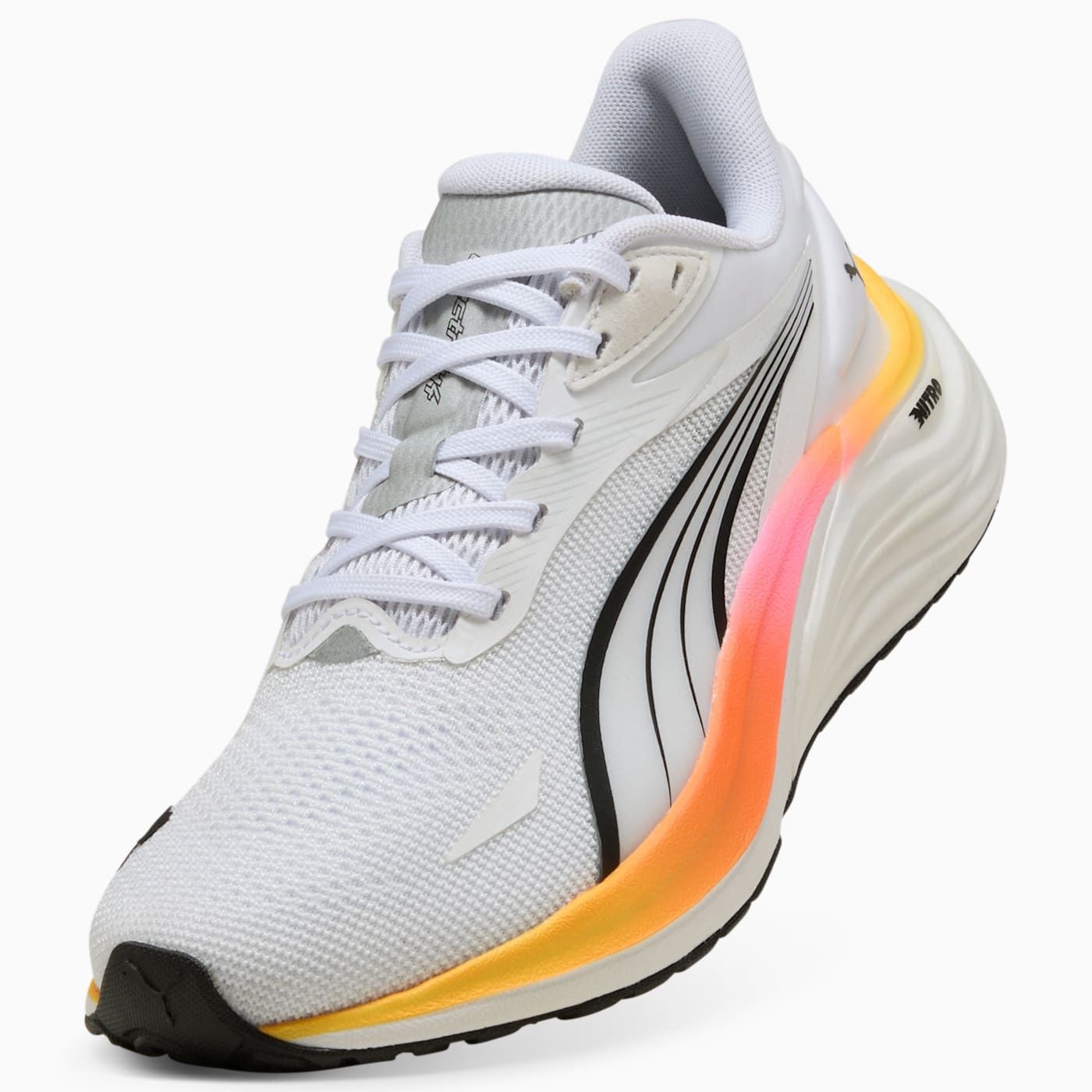 Electrify NITRO 4 Wn Women's Shoes - PUMA White-Sun Stre - Angled Studio / Lifestyle Shot