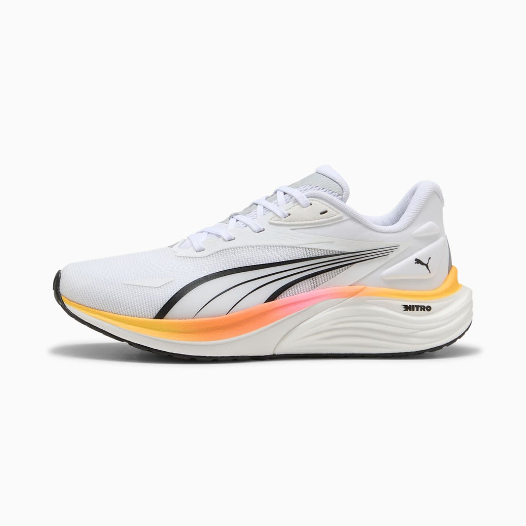 Electrify NITRO 4 Men's Shoes - PUMA White-Poison Pink - Side Profile - Lateral