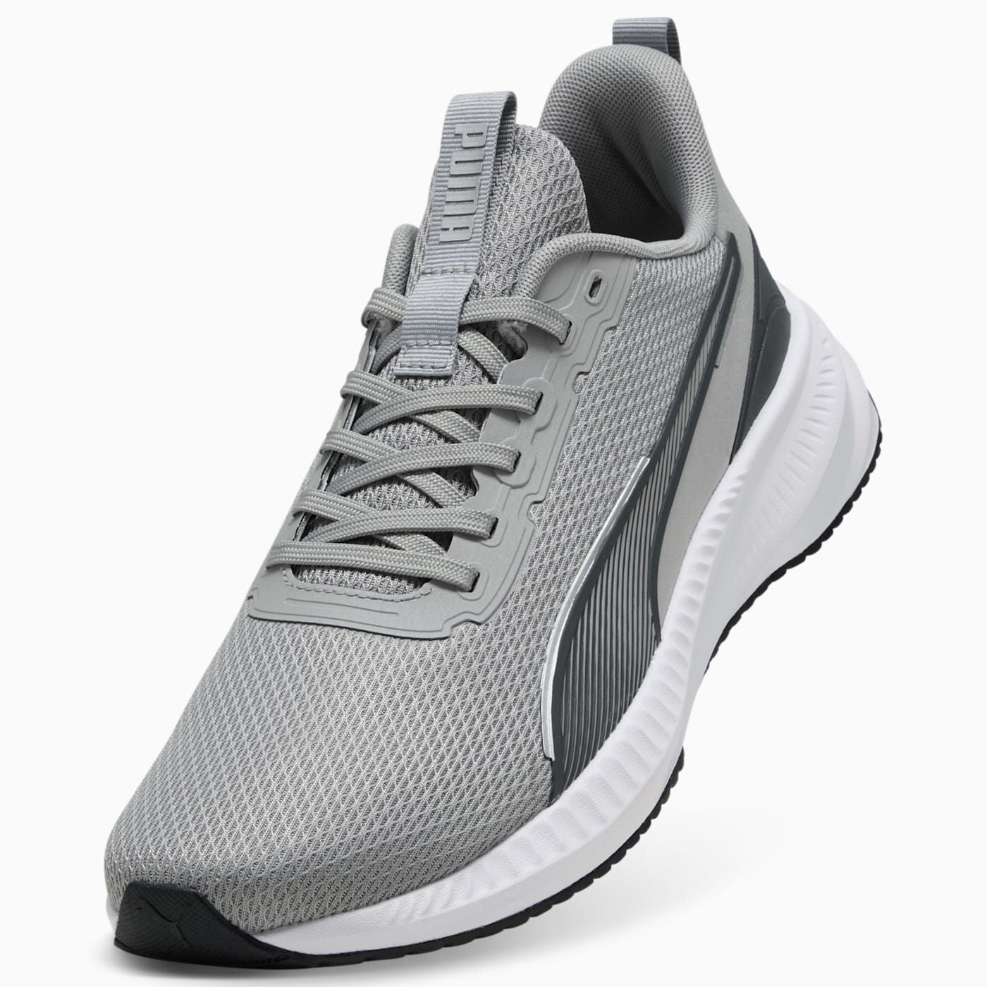Flyer Lite 3 Men's Shoes - Gray Echo-Shadow Gray-PUMA - Angled Studio / Lifestyle Shot