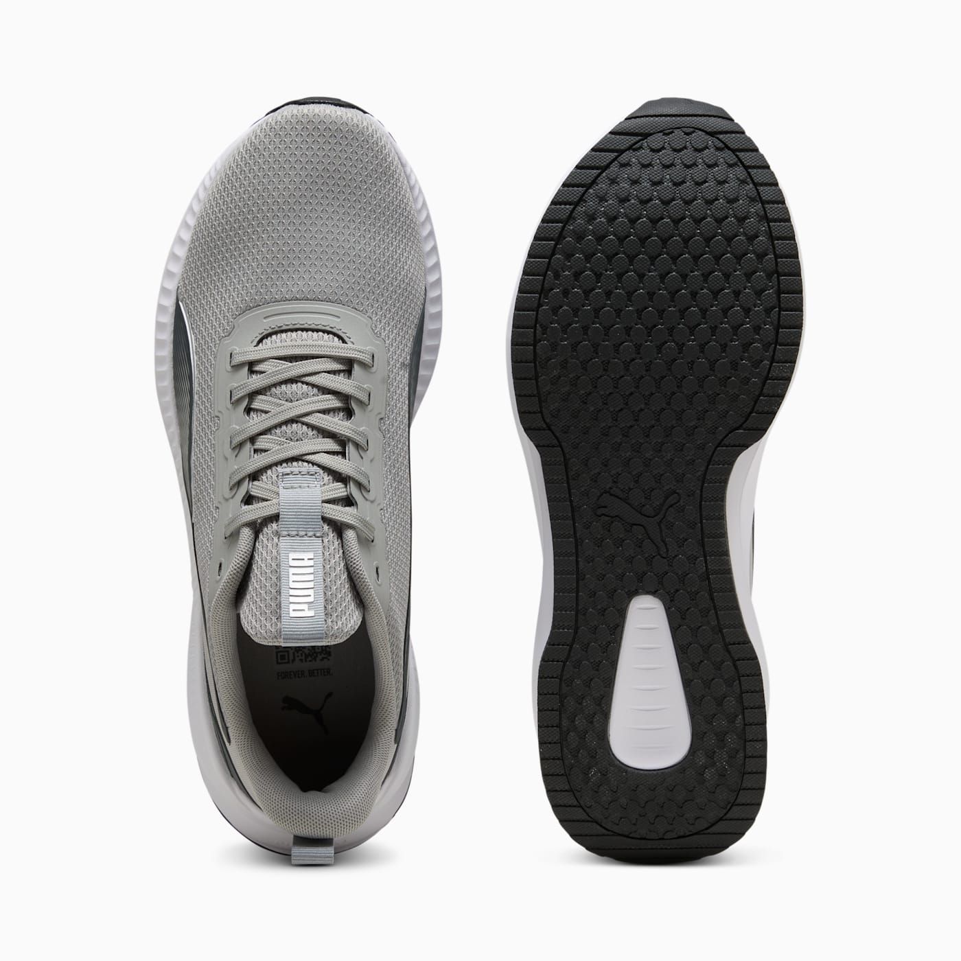Flyer Lite 3 Men's Shoes - Gray Echo-Shadow Gray-PUMA - Top View and Outsole