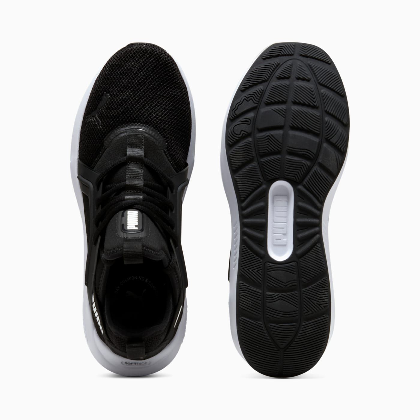 Softride Enzo 5 Men's Shoes - PUMA Black-PUMA White - Top View and Outsole