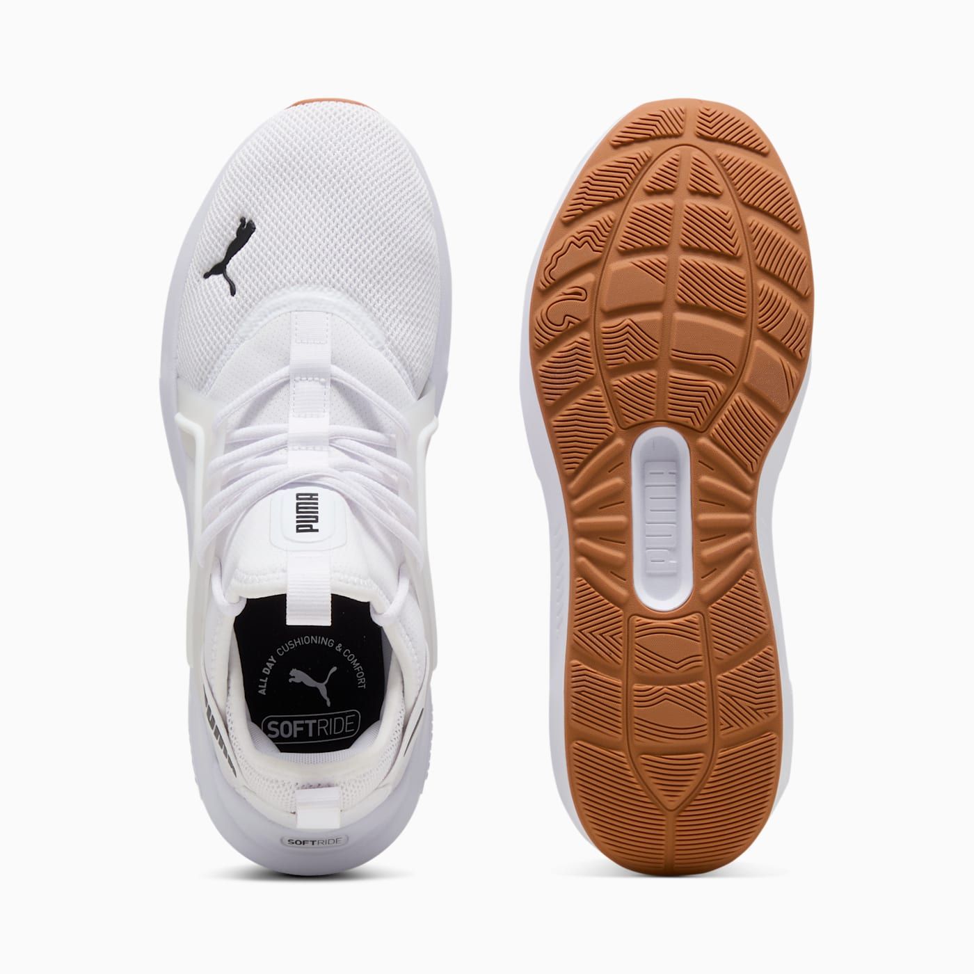 Softride Enzo 5 Men's Shoes - PUMA White-PUMA Black - Top View and Outsole