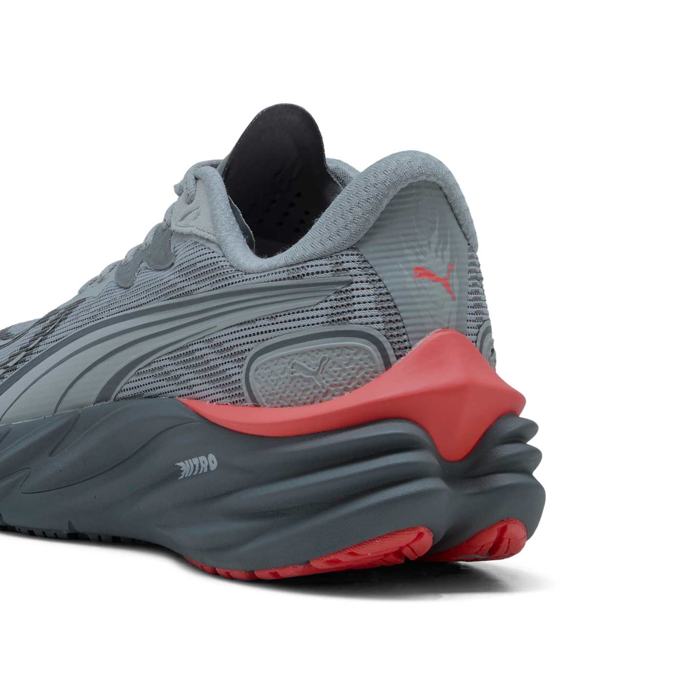 Velocity NITRO 4 Men's Shoes - Gray Echo-Red Glamour - Back / Heel View