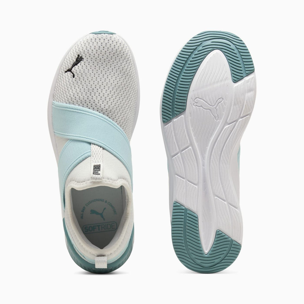 Softride Harli Slip on Women's Shoes - Feather Gray- - Top View and Outsole