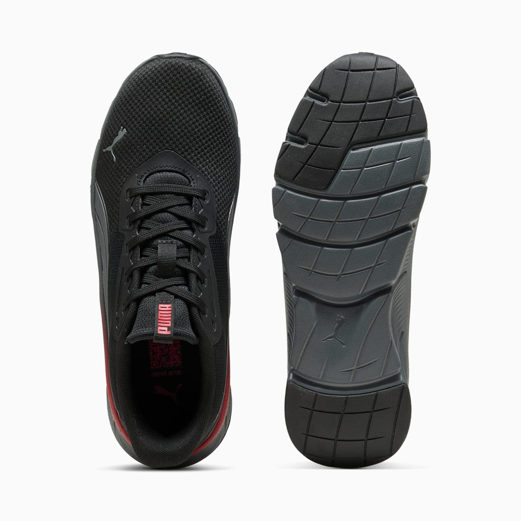 Flexfocus Lite Modern Woven Men's Shoes - PUMA Black-F - Top View and Outsole