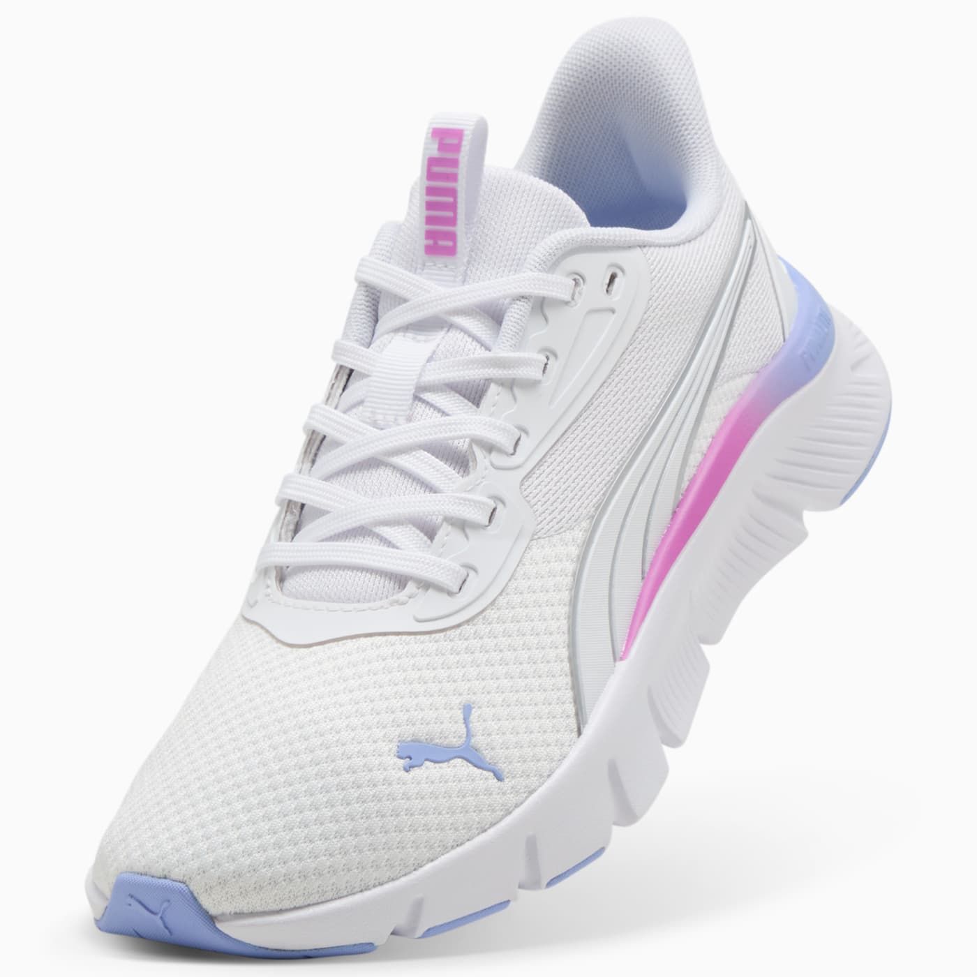 Flexfocus Lite Modern Woven Women's Shoes - PUMA White-E - Angled Studio / Lifestyle Shot