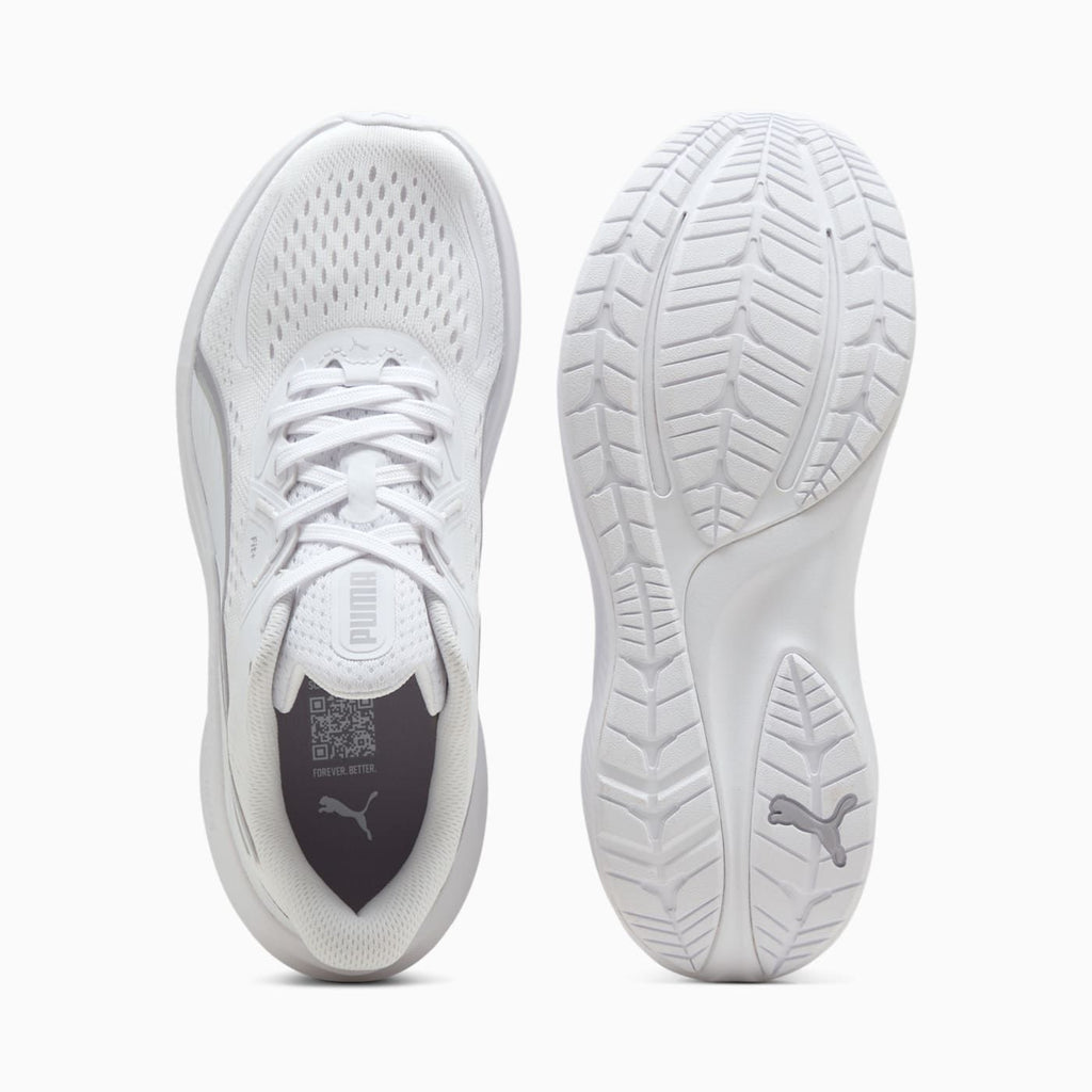Skyrocket Lite 2 Women's Shoes - PUMA White-Vibrant Silv - Top View and Outsole