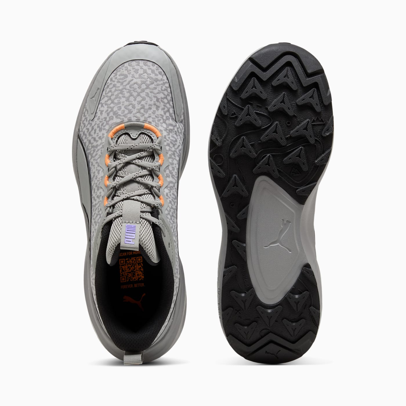 Skyrocket Lite Trail WTR Gray Echo-PUMA - Top View and Outsole