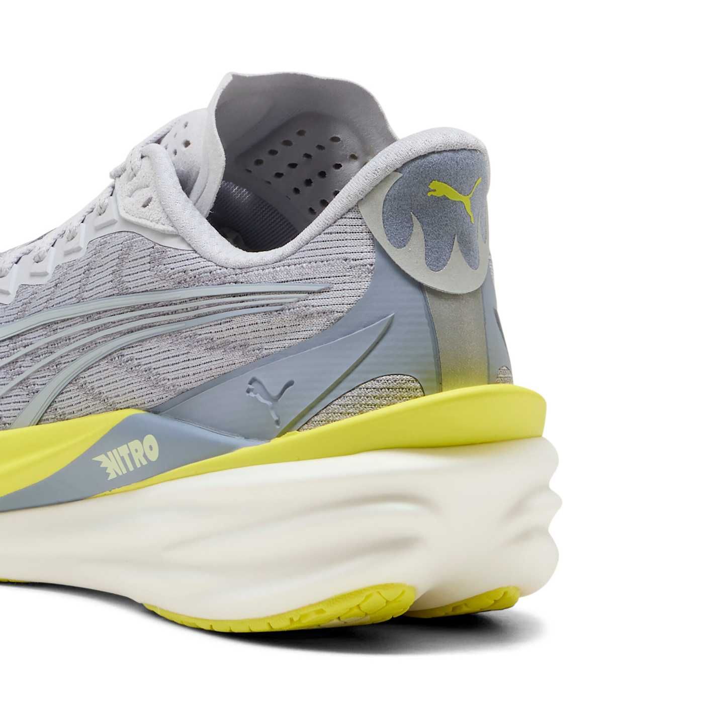 Deviate NITRO 4 Men's Shoes - Vibrant Silver-Lux Lime - Back / Heel View