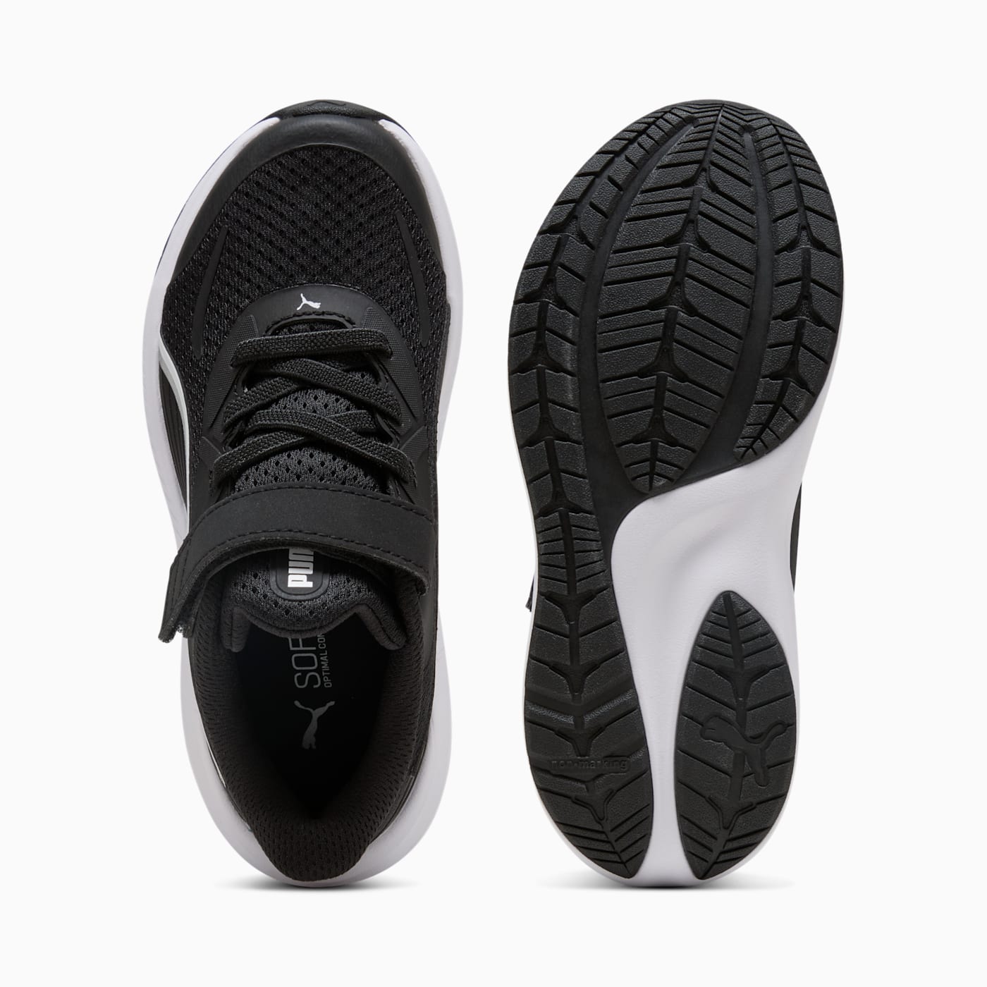 Skyrocket 2 AC+ Kids' Shoes - PUMA Black-PUMA White - Top View and Outsole