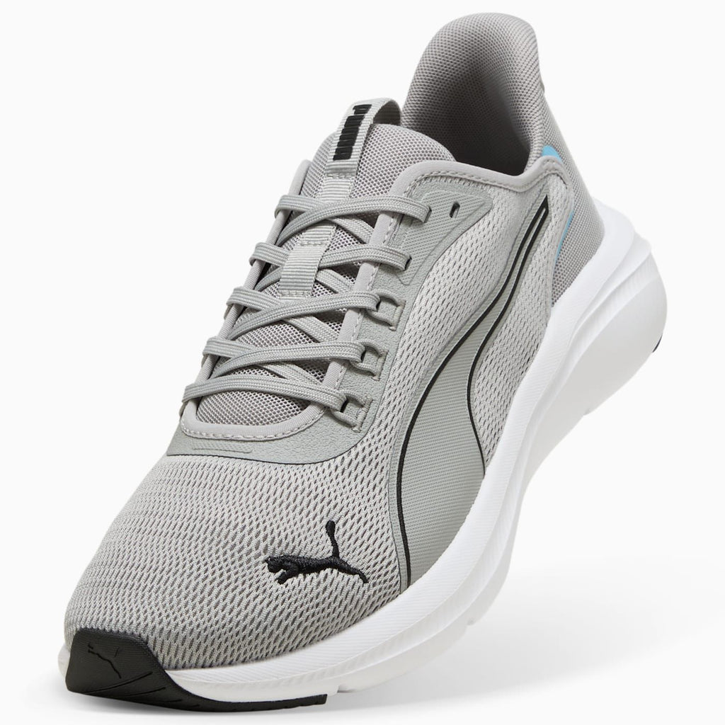 Softride Exo Flex Men's Shoes - Gray Echo-PUMA Black-P - Angled Studio / Lifestyle Shot