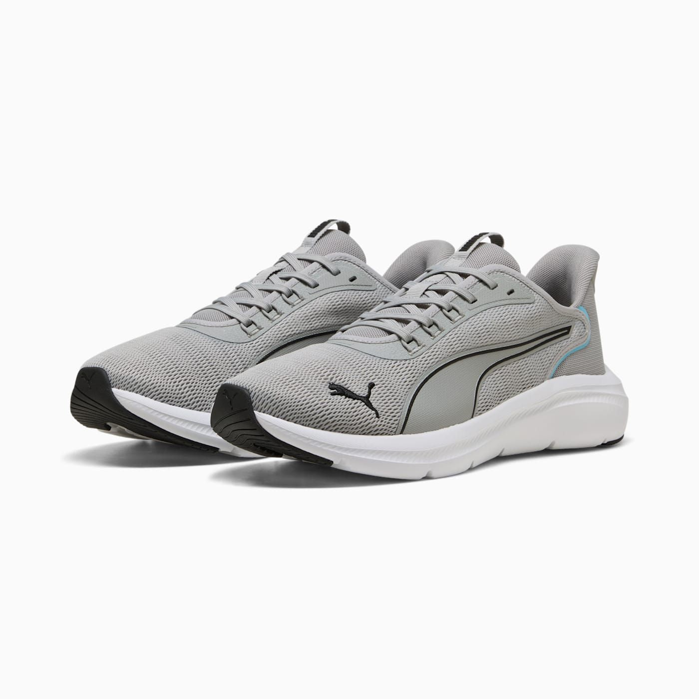 Softride Exo Flex Men's Shoes - Gray Echo-PUMA Black-P - Clean Studio Shot