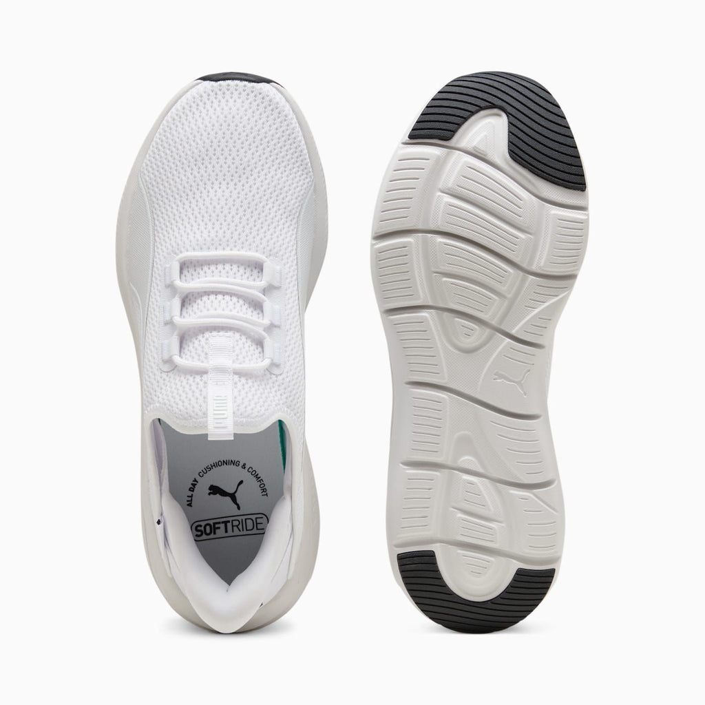 Softride Exo Flex Sliptech Men's Shoes - PUMA White-PU - Top View and Outsole