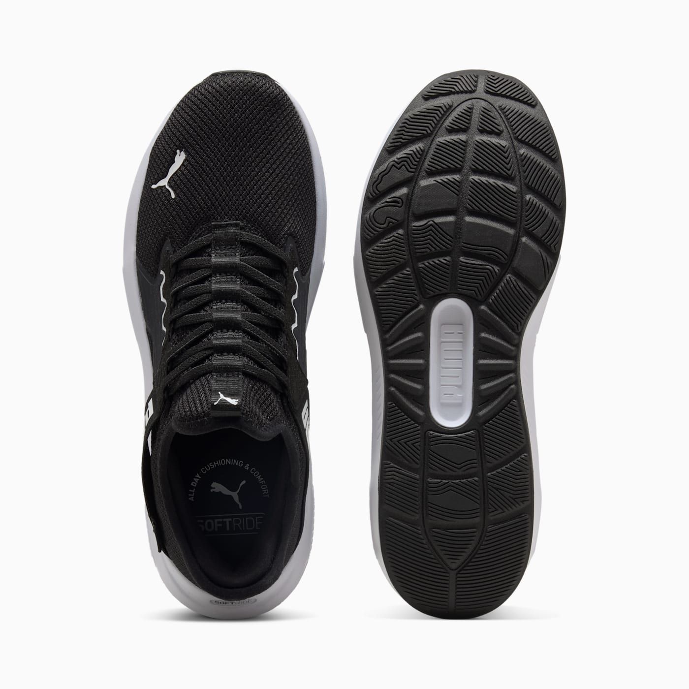 Softride Enzo 5 Slip Tech Men's Shoes - PUMA Black-PUM - Top View and Outsole