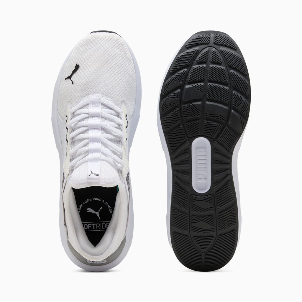 Softride Enzo 5 Slip Tech Men's Shoes - PUMA White-PUM - Top View and Outsole