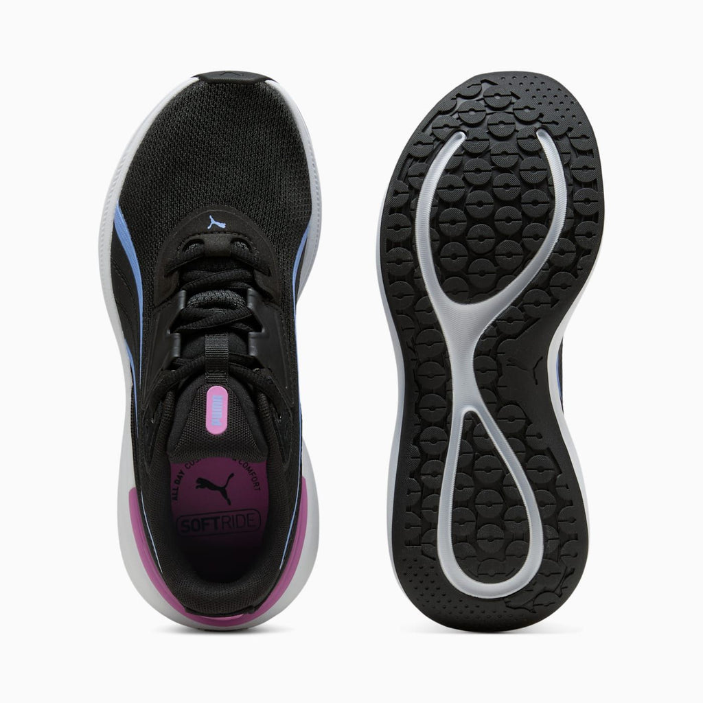 Softride Exo Women's Shoes - PUMA Black-Intense Lave - Top View and Outsole