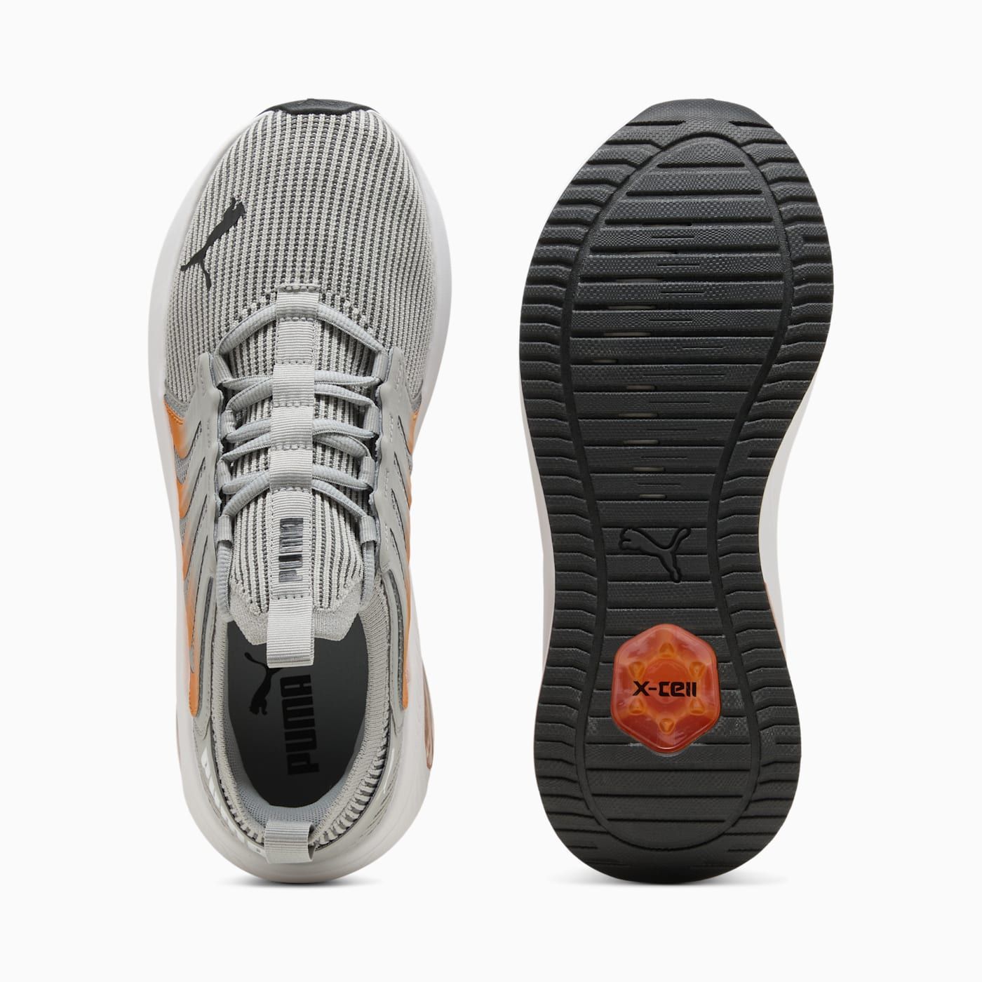 Ayro Street Men's Shoes - Gray Echo-PUMA White-PUMA Bl - Top View and Outsole
