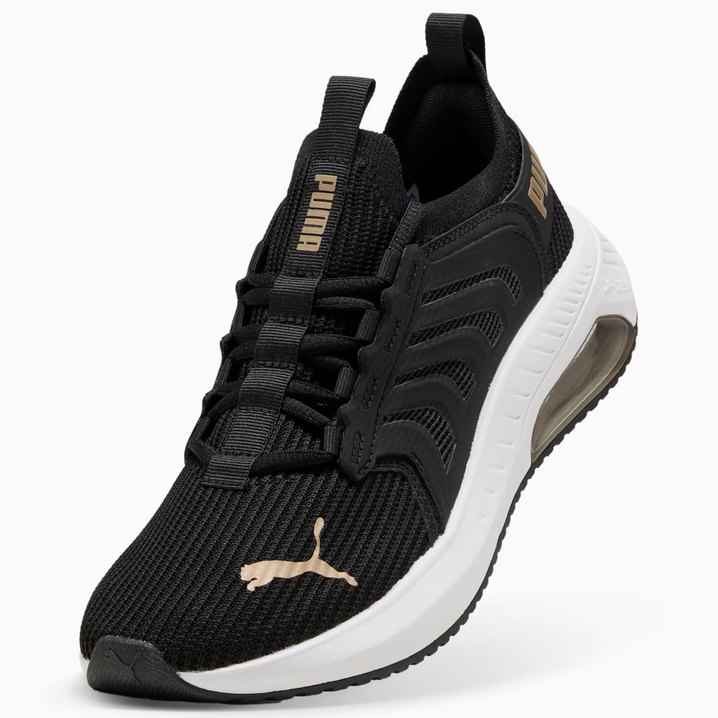 Ayro Street Women's Shoes - PUMA Black-PUMA Gold-PUMA Wh - Angled Studio / Lifestyle Shot
