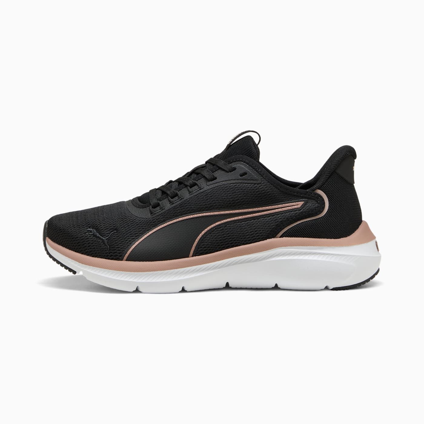 Softride Exo Flex Women's Shoes - PUMA Black-Rose Go - Side Profile - Lateral