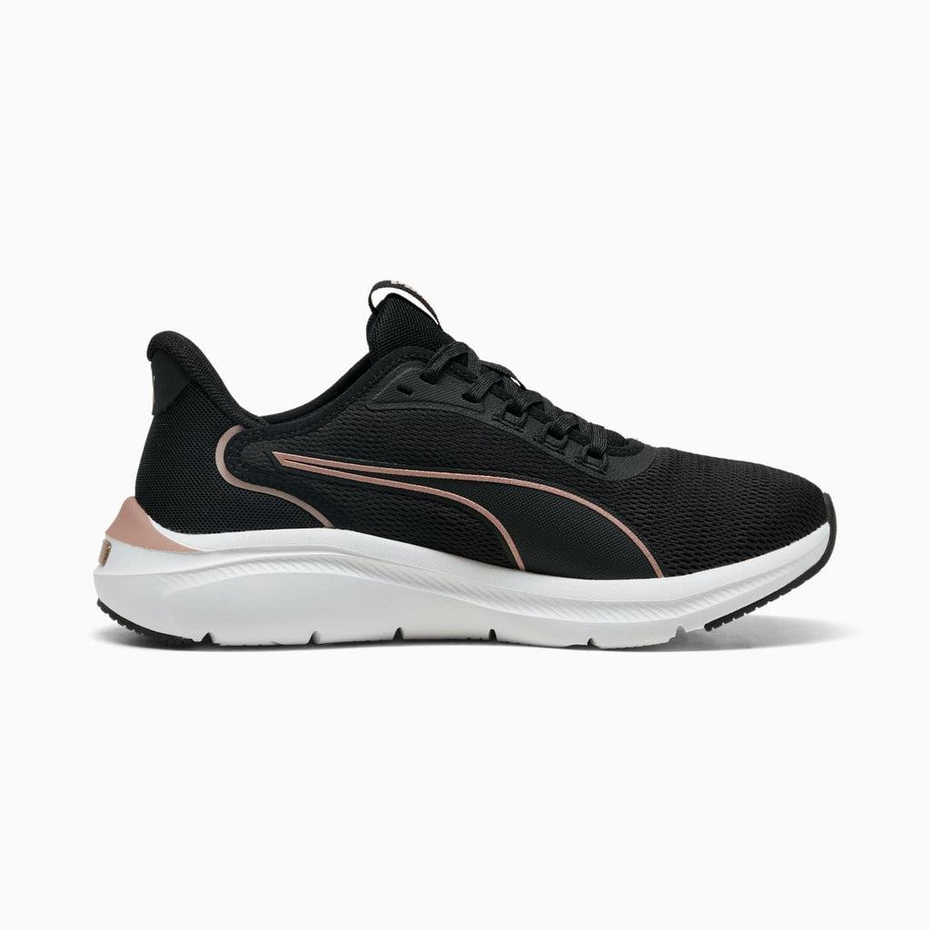 Softride Exo Flex Women's Shoes - PUMA Black-Rose Go - Side Profile - Medial