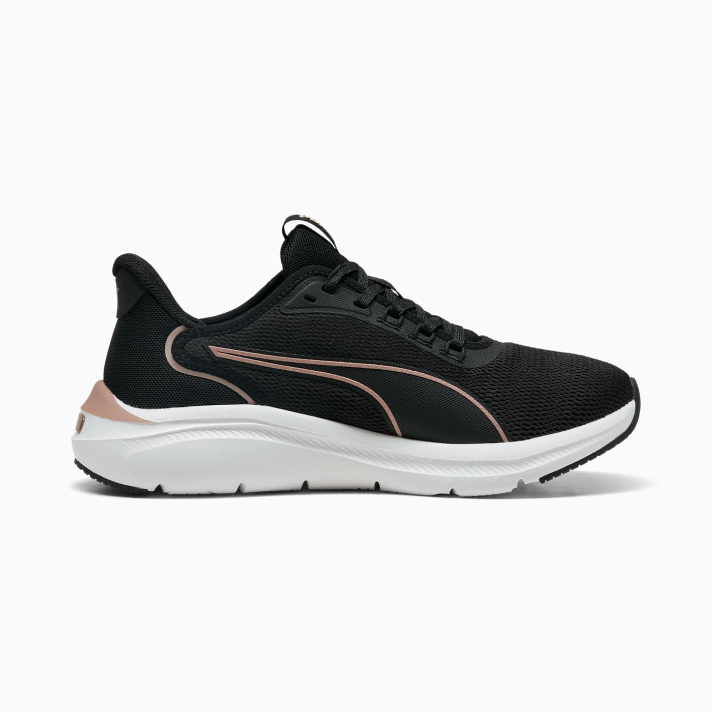Softride Exo Flex Women's Shoes - PUMA Black-Rose Go - Side Profile - Medial