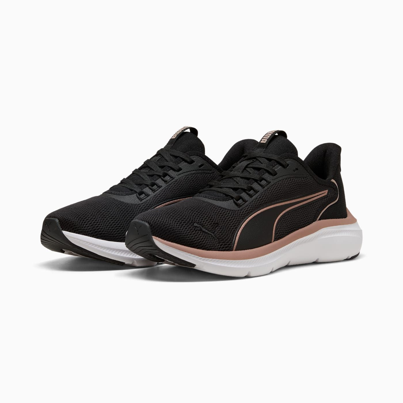 Softride Exo Flex Women's Shoes - PUMA Black-Rose Go - Clean Studio Shot