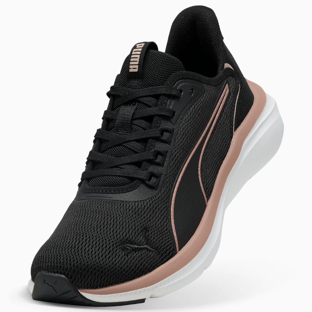 Softride Exo Flex Women's Shoes - PUMA Black-Rose Go - Angled Studio / Lifestyle Shot