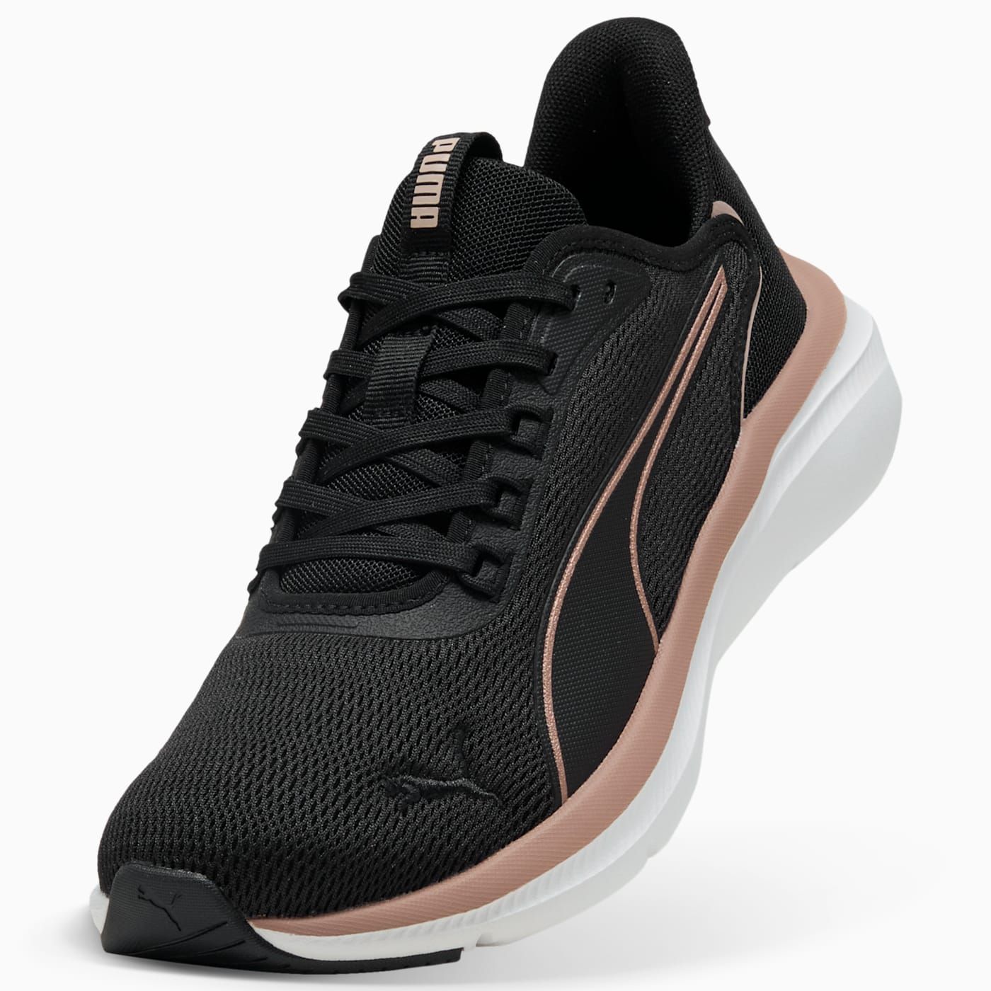 Softride Exo Flex Women's Shoes - PUMA Black-Rose Go - Angled Studio / Lifestyle Shot