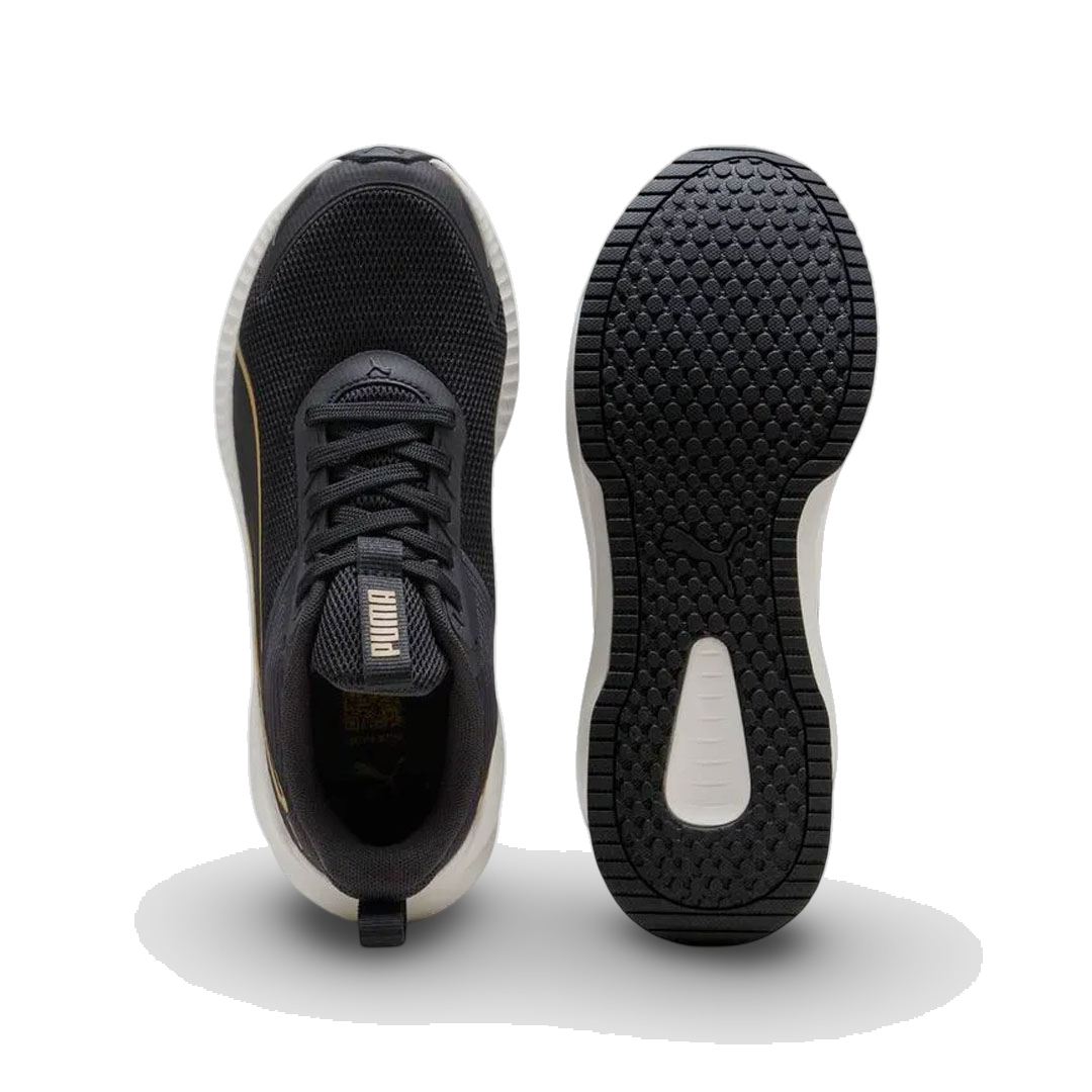 PUMA Flyer Lite 4 Running Shoes-PUMA Black-Matte Gold-Vapor Gray view 2