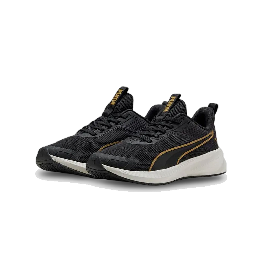PUMA Flyer Lite 4 Running Shoes-PUMA Black-Matte Gold-Vapor Gray view 3