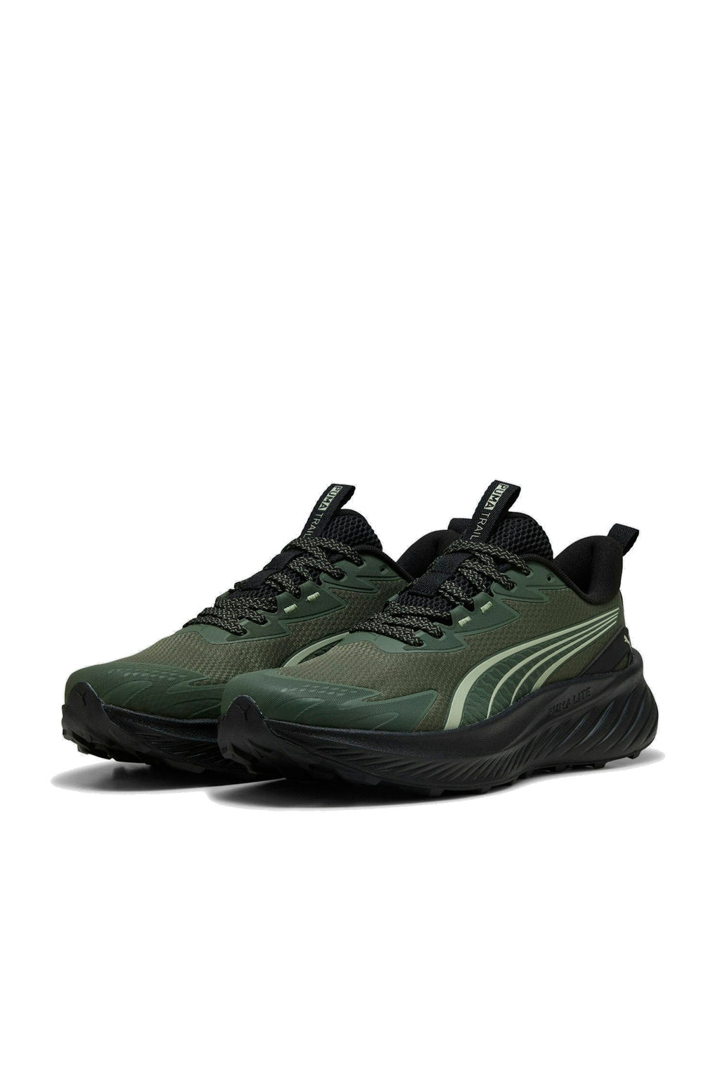 PUMA Pounce Lite 2 Trail Running Shoes-Moss Veil-Soft Grass-PUMA Black view 1