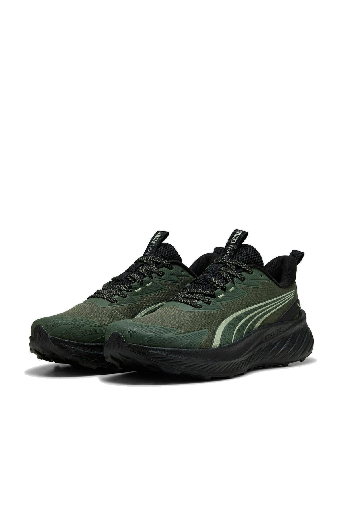 PUMA Pounce Lite 2 Trail Running Shoes-Moss Veil-Soft Grass-PUMA Black view 1