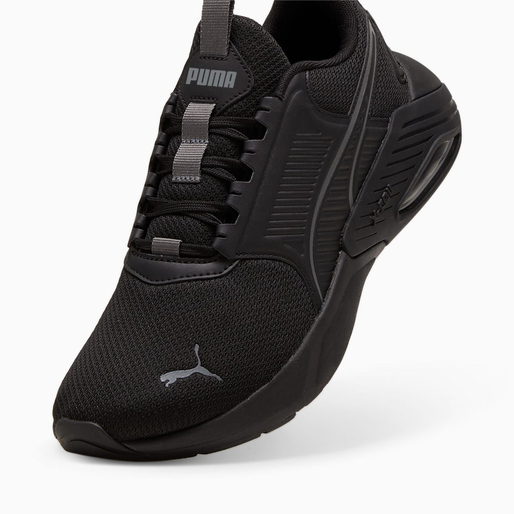 X-Cell Nova FS Men's Shoes - PUMA Black-Cool Dark Gray - Angled Studio / Lifestyle Shot