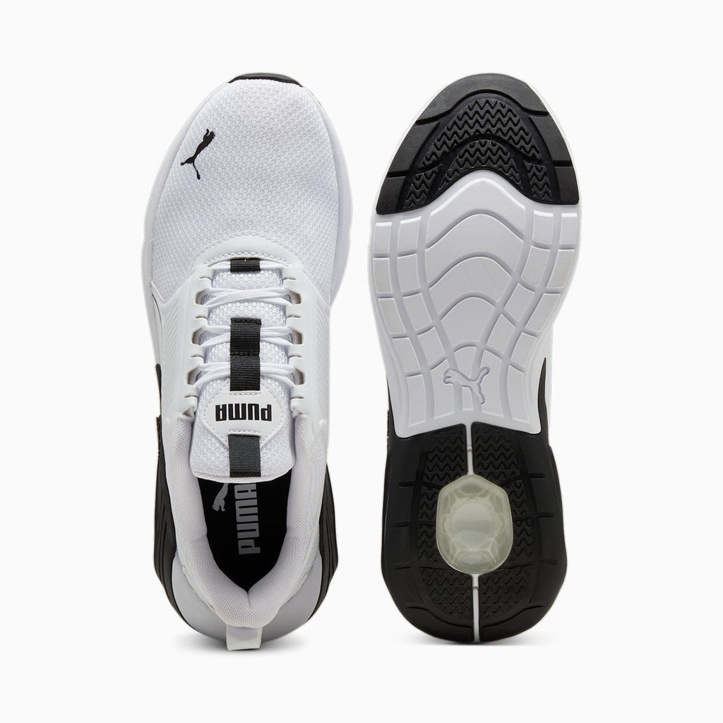 X-Cell Nova FS Men's Shoes - PUMA White-PUMA Black - Top View and Outsole