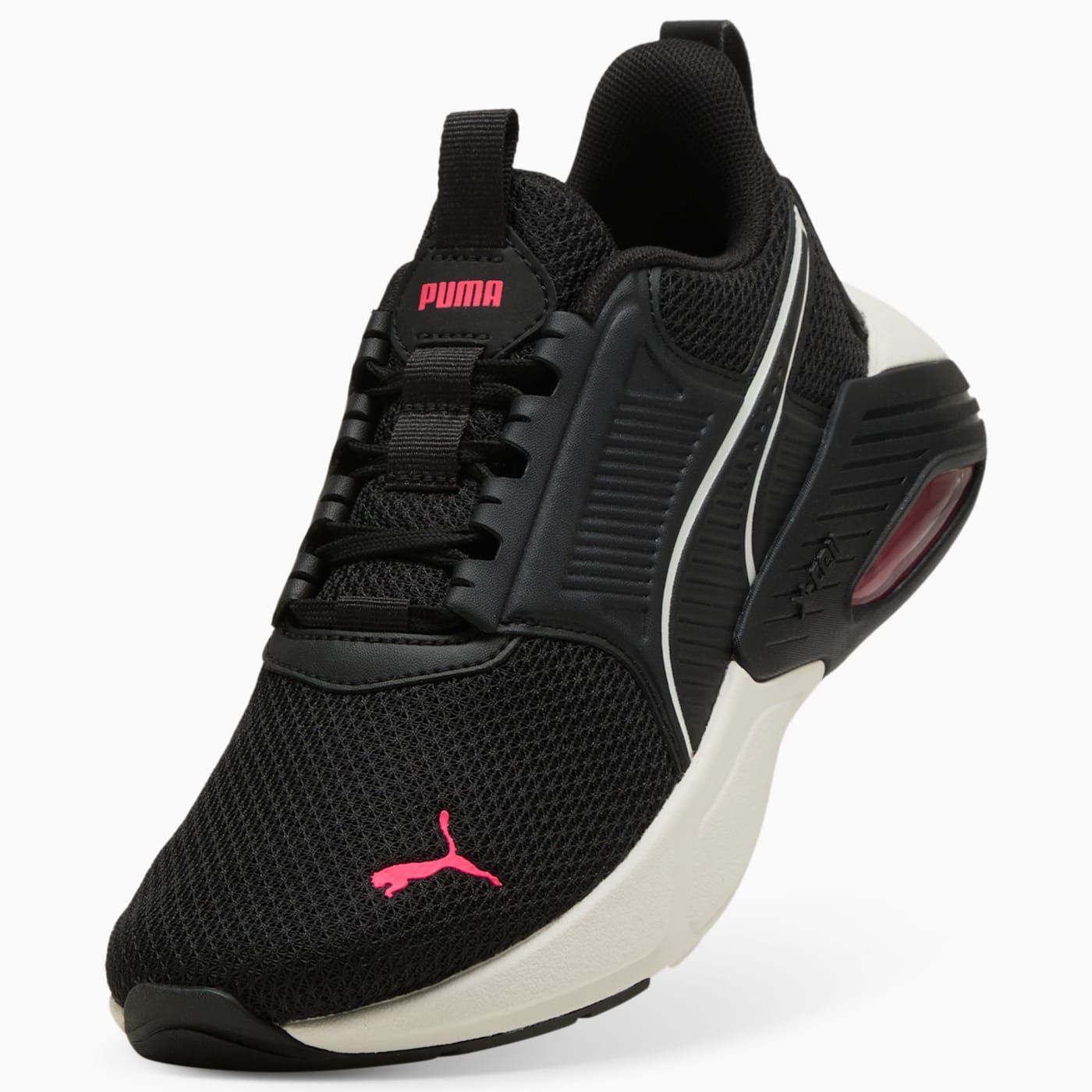 X-Cell Nova FS Women's Shoes - PUMA Black-Warm White-Pur - Angled Studio / Lifestyle Shot