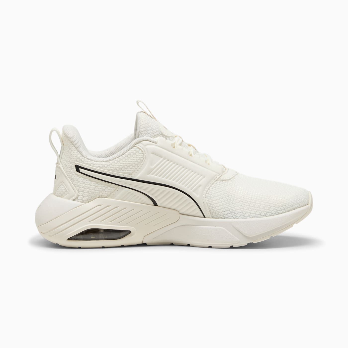 X-Cell Nova FS Women's Shoes - Warm White-PUMA Black-Ros - Side Profile - Medial